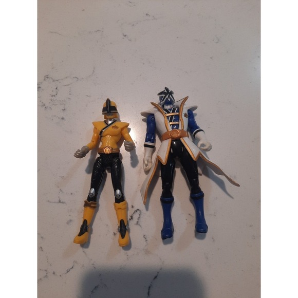 Bandai Namco Other - Power Rangers Samurai Yellow And Blue Mega Ranger Figure 4 inch Bandai